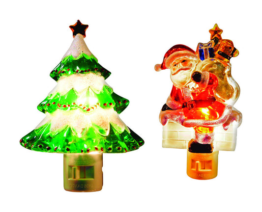 Sienna Christmas Tree Night Light Green Plastic 1 each (Pack of 12)