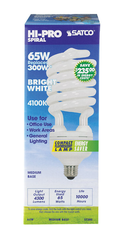 Satco HI-PRO 65 W T5 3.53 in. D X 9.44 in. L CFL Bulb Cool White Specialty 4100 K 1 pk