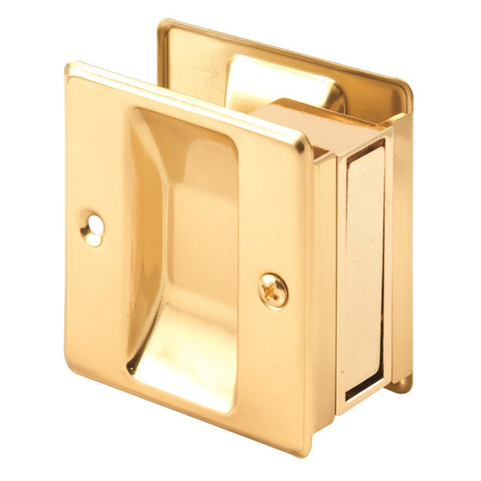 Prime-Line Polished Solid Brass Pocket Door Privacy Lock 1 pk