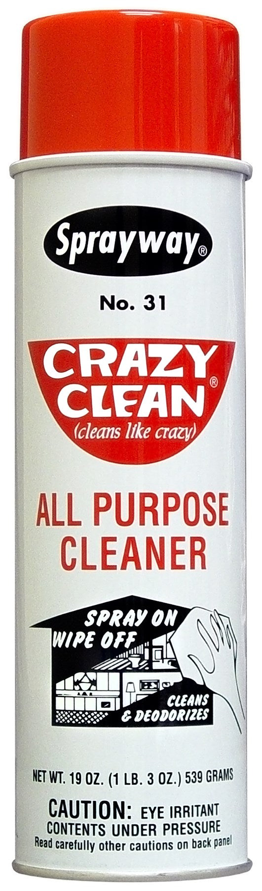 Sprayway Floral Fragrance Non Abrasive Crazy Clean All Purpose Wipe Off & Spray-On Cleaner 20 oz.