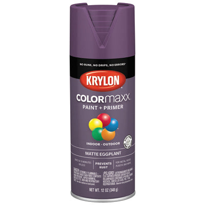 COLORmaxx Spray Paint, Eggplant, Matte, 12-oz.