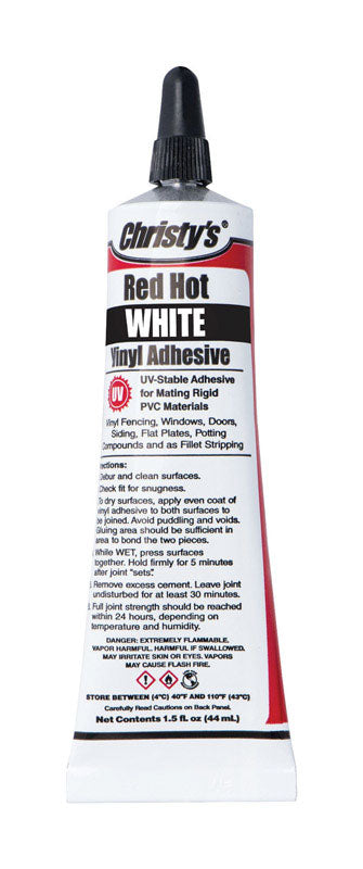 Christy's Red Hot White PVC/Vinyl Pipe Adhesive and Sealant 1.5 oz.