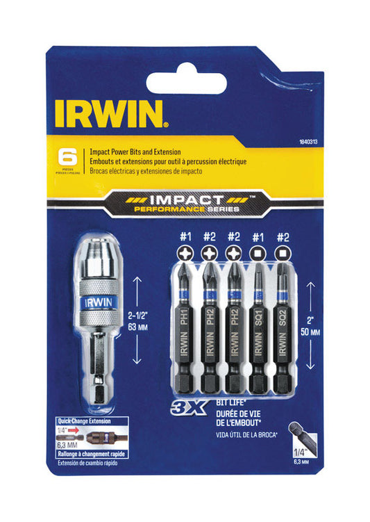 Irwin  Hex  Impact Drive Guide Set  Steel  6 pc.