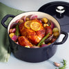 5.5 Qt Enameled Cast-Iron Series 1000 Covered Round Dutch Oven - Dark Blue