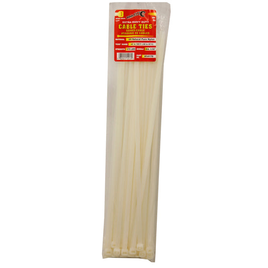 Tool City  17 in. L White  Cable Tie  50 pk