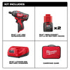 Milwaukee M12 1/4 500RPM 12 V Red Cordless Keyless Battery Operated Screwdriver Kit