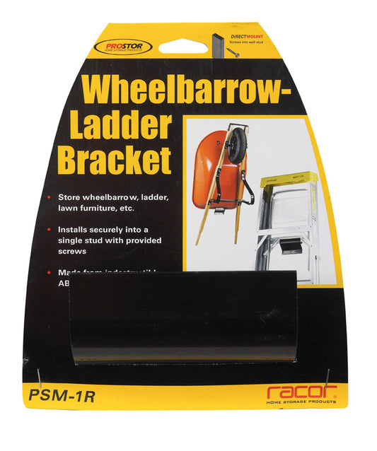 Racor  4 in. H x 4 in. W x 1-3/4 in. D Black  Steel  Wheelbarrow/Ladder Bracket