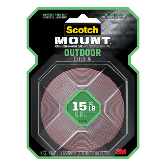 Scotch Mount Double Sided 1 in. W X 175 in. L Mounting Tape Gray