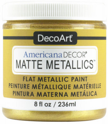 Americana Decor Matte Metallic Craft Paint, Gold, 8-oz.