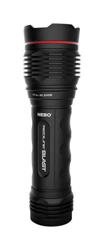 Nebo REDLINE BLAST Aluminum Black Non-Rechargeable AA Battery LED Flashlight 1400 lm. 7.25 Hx2 L in.