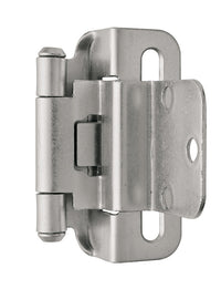 Amerock  1-3/4 in. W x 2-1/4 in. L Satin Nickel  Steel  Self-Closing Hinge  2 pk