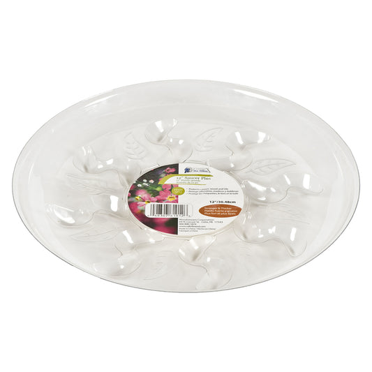 Gardeners Blue Ribbon  1 in. H x 12 in. Dia. Plastic  Plant Saucer  Clear
