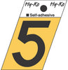 Hy-Ko 1-1/2 in. Black Aluminum Number 5 Self-Adhesive 1 pc. (Pack of 10)