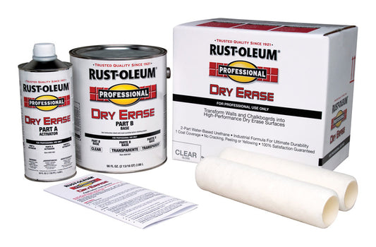 Rust-Oleum  Professional  Clear  Dry Erase Paint Kit  1 qt.