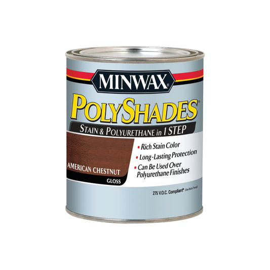 Minwax 61775 1 Quart American Chestnut Polyshades® Gloss Wood Stain (Case of 4)