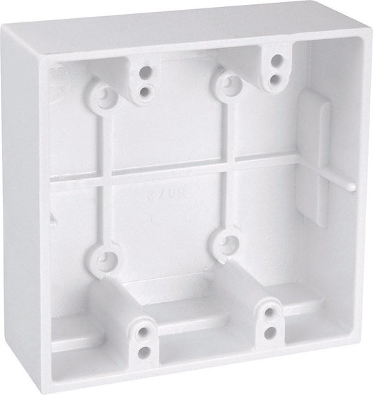 Carlon 4-9/16 in.   Square Plastic 2 gang Surface Mount Box White
