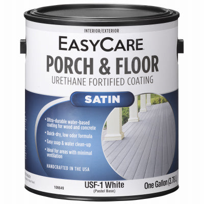 Exterior Satin Porch & Floor Coating, Urethane Fortified, White, Pastel Base, 1-Gallon (Pack of 2)