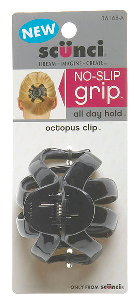 Scunci 3616803a048 Black No Slip Grip Octopus Clip (Pack of 3)