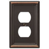 Amerelle Chelsea Aged Bronze Bronze 1 gang Stamped Steel Duplex Outlet Wall Plate 1 pk
