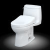 TOTO® WASHLET+® UltraMax® II One-Piece Elongated 1.28 GPF Toilet and WASHLET+® S550e Contemporary Bidet Seat, Cotton White - MW6043056CEFG#01