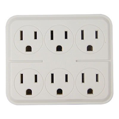 Outlet Tap, 6-Outlets, White