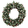 Celebrations  Prelit Green  LED Decorated Wreath  48 in. L Pure White/Red