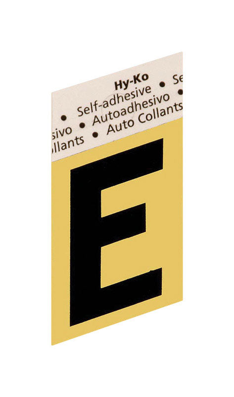 Hy-Ko 1-1/2 in. Black Aluminum Letter E Self-Adhesive 1 pc. (Pack of 10)