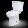 TOTO® Drake® Transitional Two-Piece Elongated 1.28 GPF Universal Height TORNADO FLUSH ® Toilet with 10 Inch Rough-In, CEFIONTECT®, and SoftClose® Seat, WASHLET®+ Ready, Cotton White - MS776124CEFG.10#01