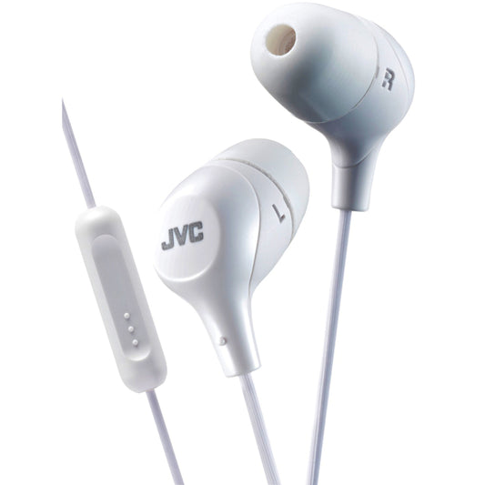 Jvc Hafx38mw White Marshmallow Inner Ear Headphones With Mic & Remote