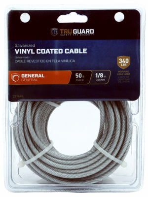 Vinyl-Coated Cable, 1/8-In. x 50-Ft.