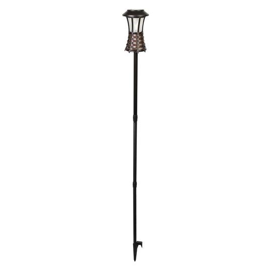 Coleman Cable Moonrays 61 in. Solar Power Plastic Tropical Lantern Brown