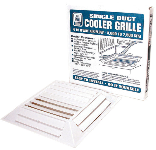 Dial 3-1/2 in. H X 22 in. W 6-Way White Plastic Air Diffuser Grille