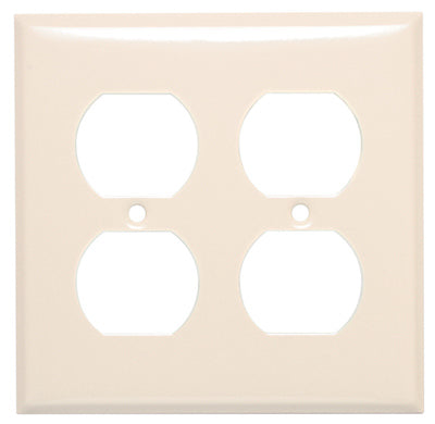 Steel Wall Plate, 2-Gang, 2-Duplex Opening, Almond (Pack of 10)