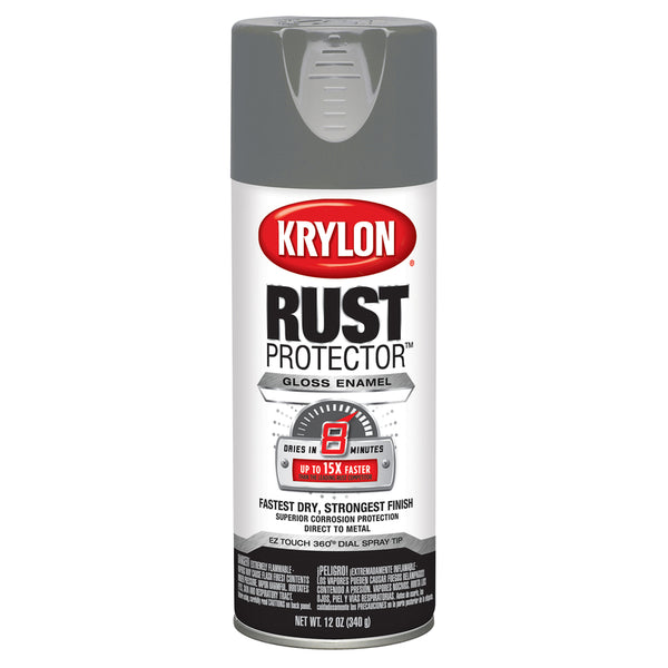 Pintura en aerosol gris ahumado brillante con protección contra el óxido de Krylon, 12 oz (paquete de 6)