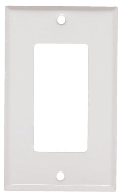 Steel Wall Plate, 1-Gang, GFCI Opening, White