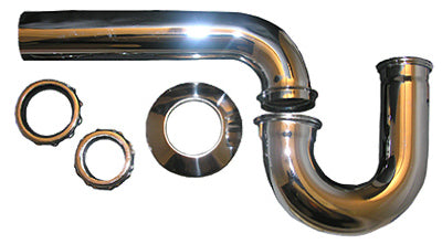 Sink P-Trap, Reducing, Chrome-Plated Brass, 1-1/2 x 1-1/4-In.