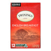 Twinings Tea Black Tea - English Breakfast - Case of 6 - 12 Count