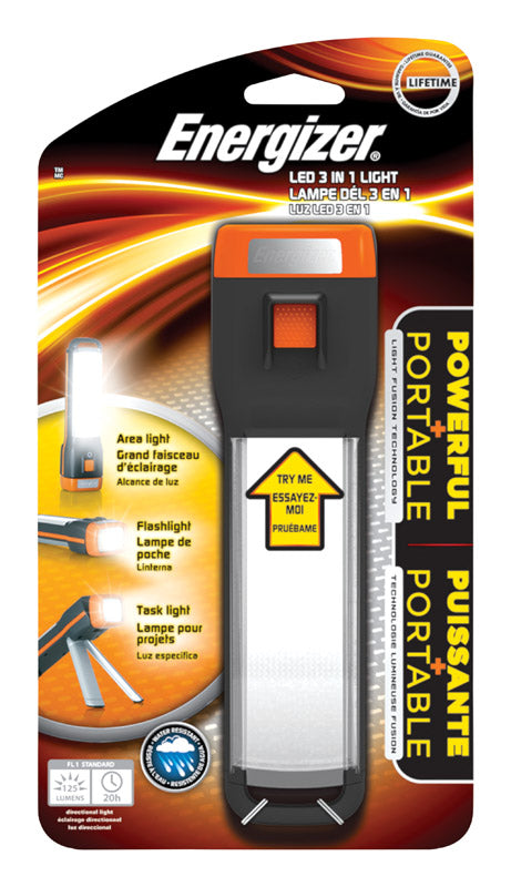 Energizer  3-in-1  150 lumens Black/Gray  LED  Flashlight  AA Battery