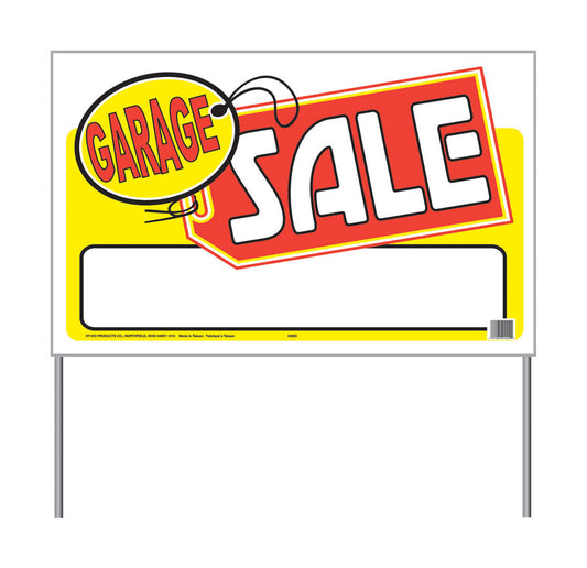 Hy-Ko English Yellow Informational Sign 16 in.   H X 26 in.   W