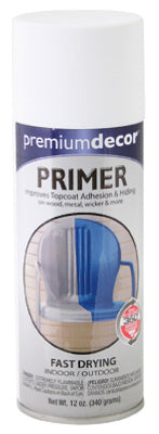 Premium Decor Spray Primer, White, 12-oz.