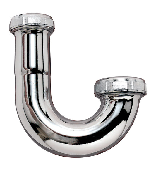 Keeney  1-1/2 in. Dia. Chrome Plated  Brass  J-Bend