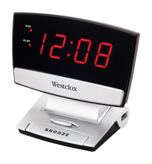 Westclox Black Alarm Clock Digital Plug-In