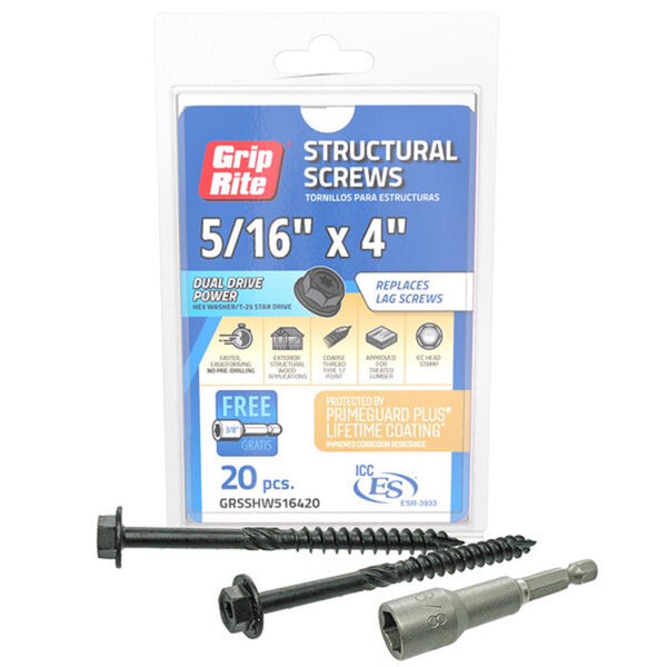 TORNILLO DE CONTROL DE FUERZA DE 4" DE L, PAQUETE DE 20