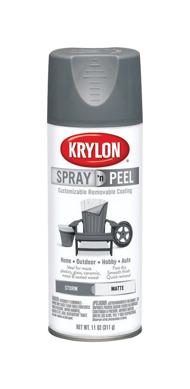 Krylon  Spray 'n Peel  Matte  Storm  Spray Paint  11 oz.