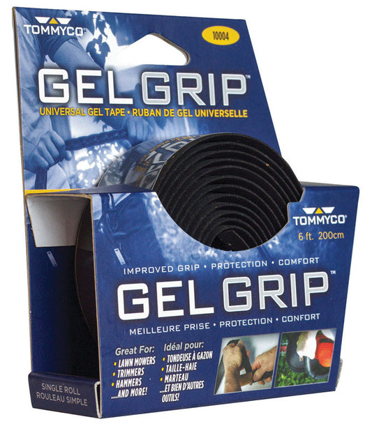 Tommy Co Gel Grip Metal Black Comfort Grip Handle Wrap Tape 6 L ft.
