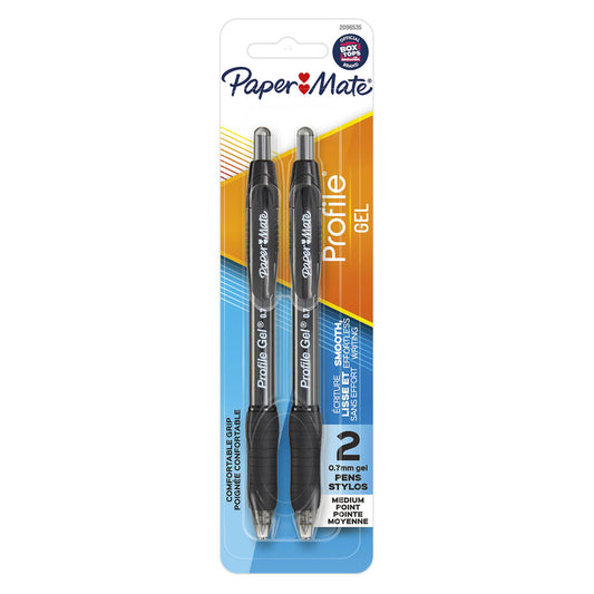 Paper Mate Profile Gel Black Retractable Gel Pen (Pack of 6)