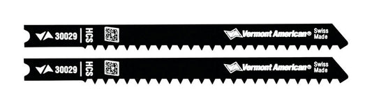 Vermont American 3-5/8 in. High Carbon Steel U-Shank Jig Saw Blade 8 TPI 2 pk