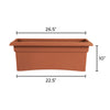 Bloem Terracotta Clay Resin Rectangular Veranda Planter 10 H x 12 W x 26.3 D in.