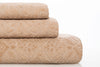 LINIM 3-Pcs Jacquard Towel Set 100% Cotton, Bath, Hand and Washcloth Smoke Beige