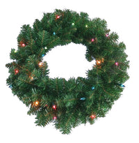 Lighted Artificial Wreath, 24-In.